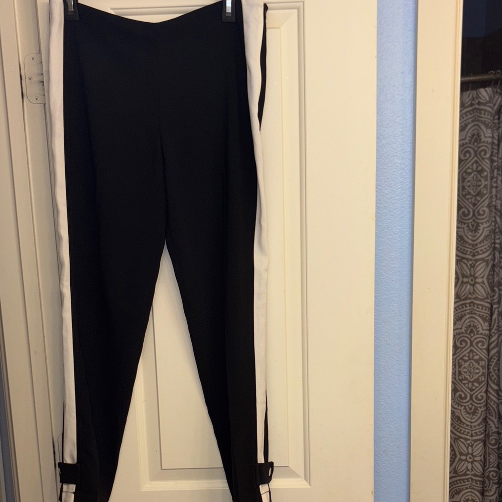 Prada Black and White side stripe Pants 40S 4